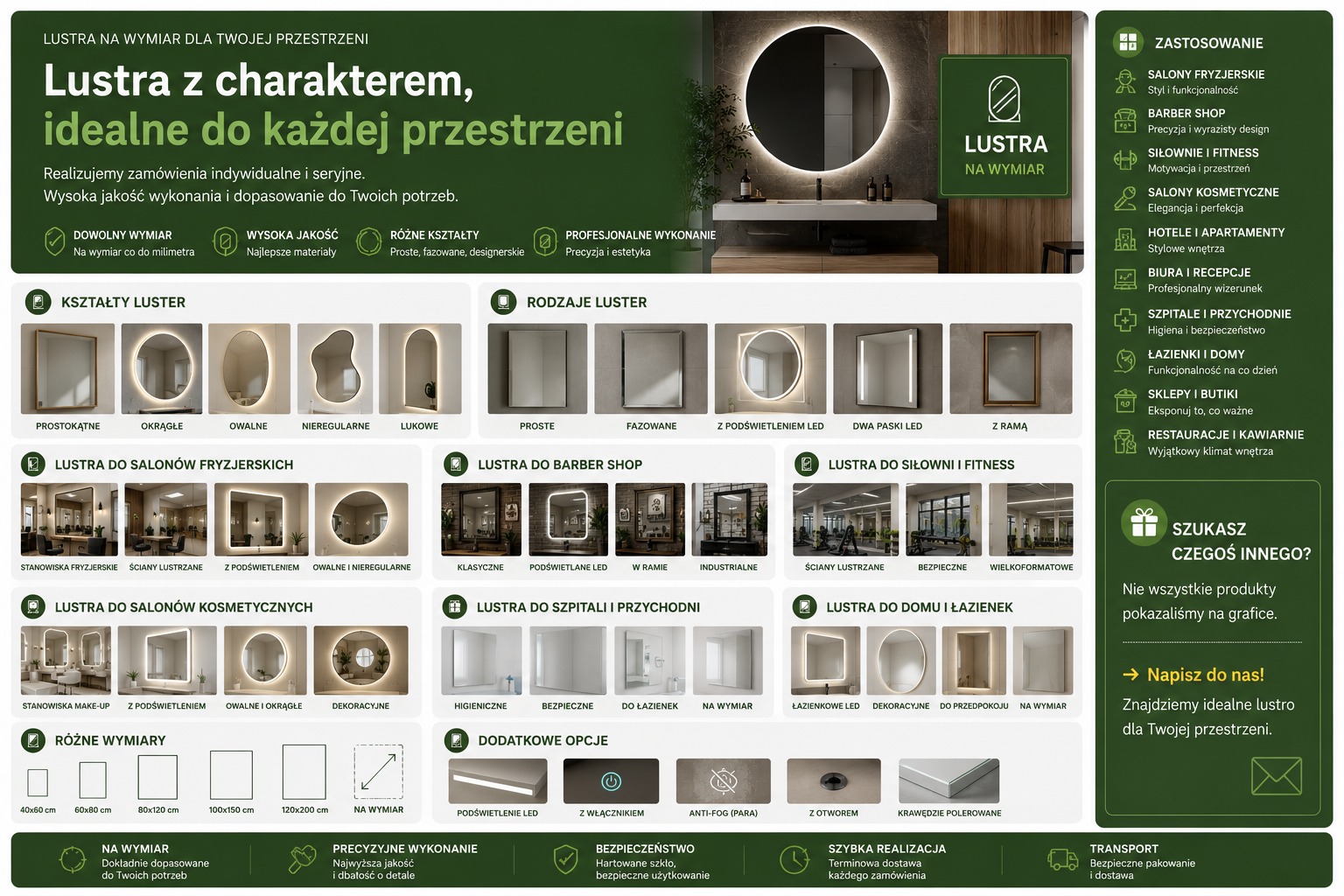 Lustra na wymiar – przykładowe realizacje
