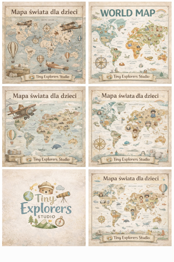 Fototapeta Mapa Świata dla Dzieci