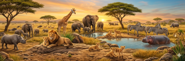 fototapeta_fototapeta_przygoda_na_safari_-_zachod_slonca_Lew- Fototapeta Przygoda na Safari – Zachód Słońca