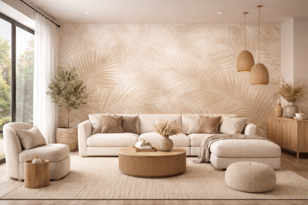 Fototapeta Golden Palm Serenity - Tropikalne Liscie Palmowe